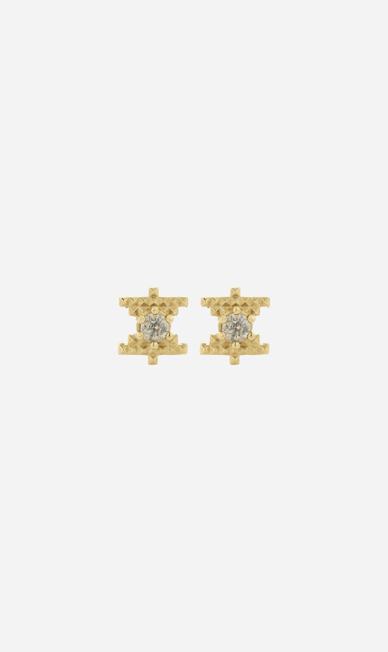 Zoe & Morgan | Inti Stud - Gold Peach Zircon