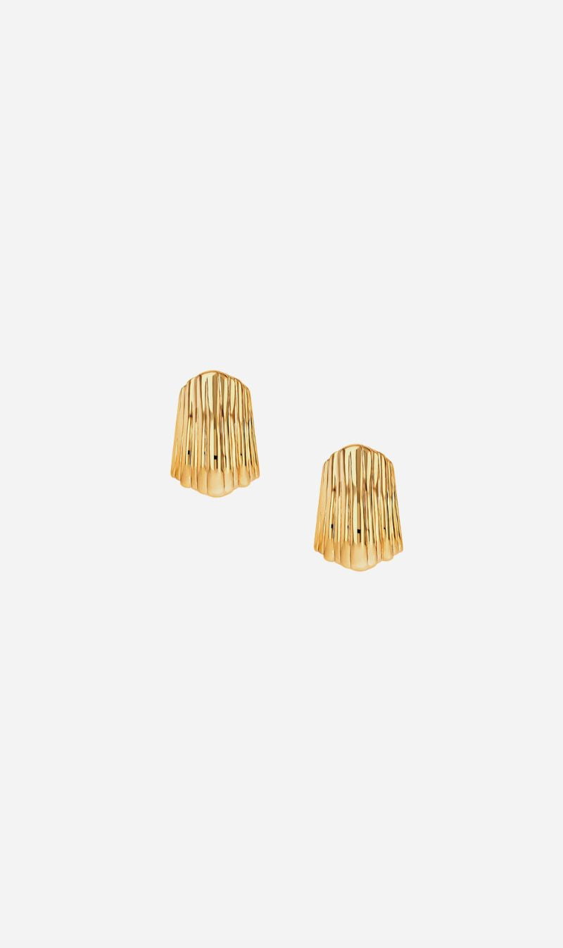 Anine Bing | Ribbed Earrings - Gold