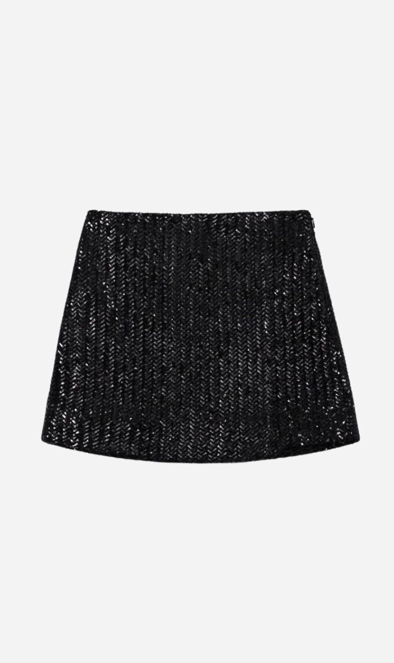 Anine Bing | Tierra Skirt - Black Sequin