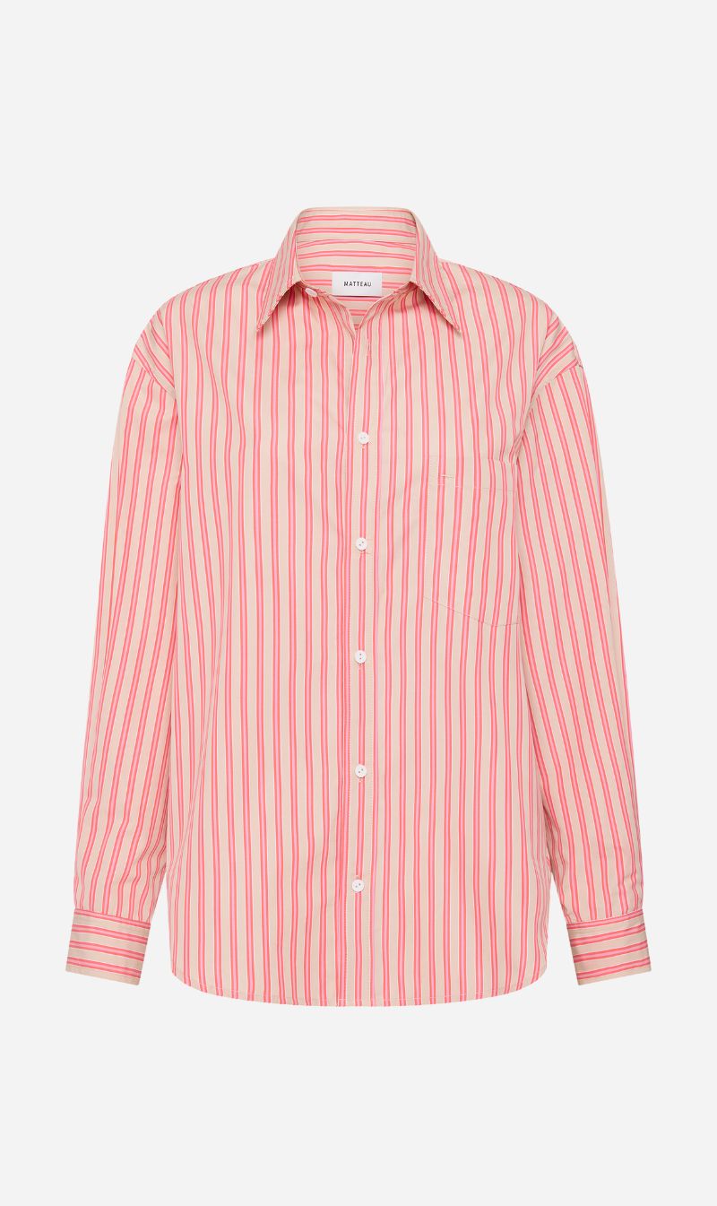 Matteau | Classic Stripe Shirt - Rose Stripe