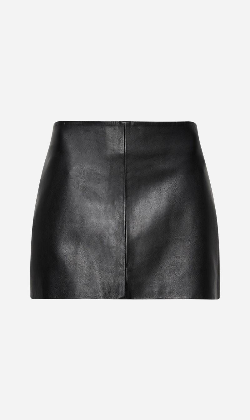 St Agni | Leather Mini Skirt - Black