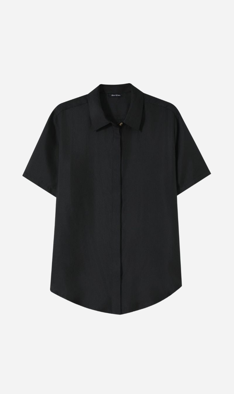 Dear Dylan | Silk Twill Shirt - Noir