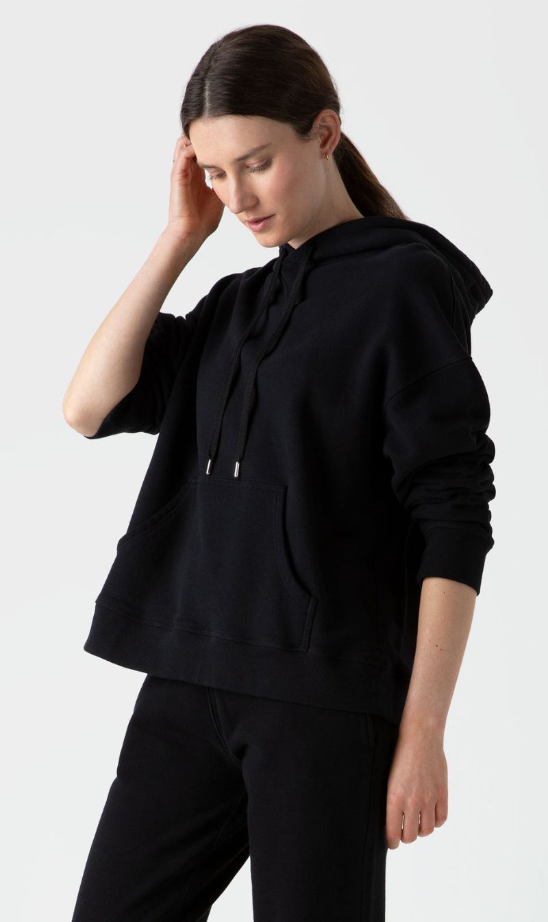 Sunspel | Loopback Hoodie - Black