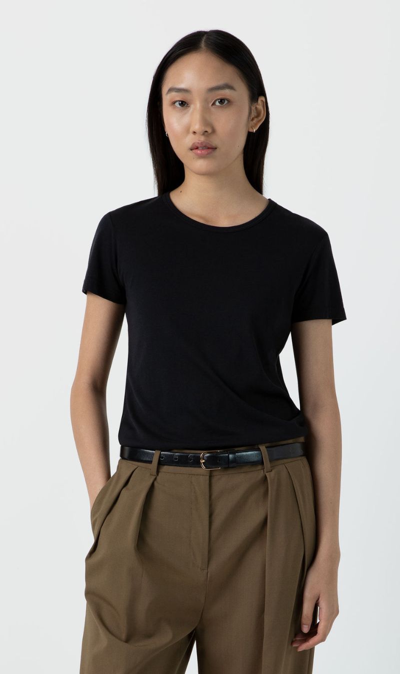 Sunspel | Shortsleeve Crew Neck T.Shirt - Black