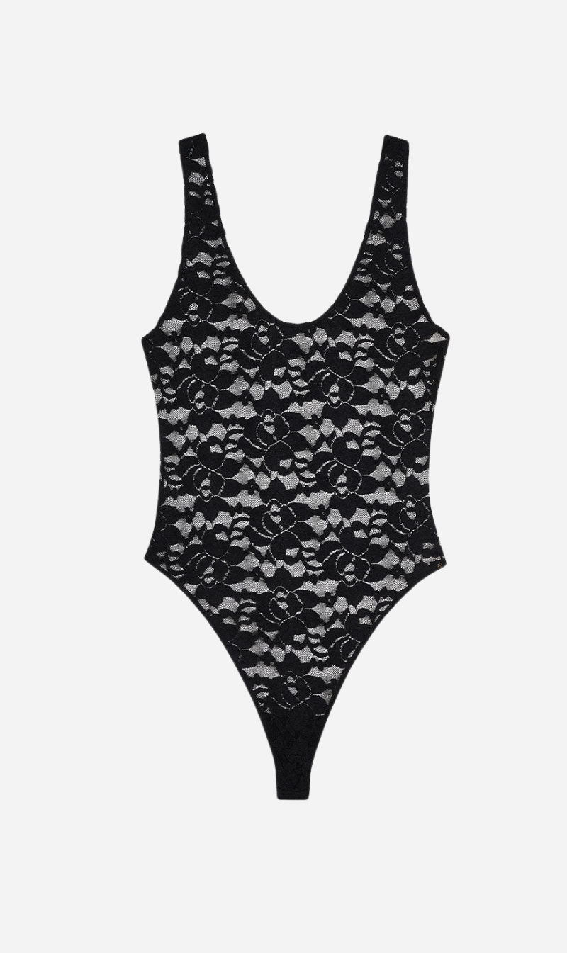 Anine Bing | Alysha Bodysuit - Black Floral