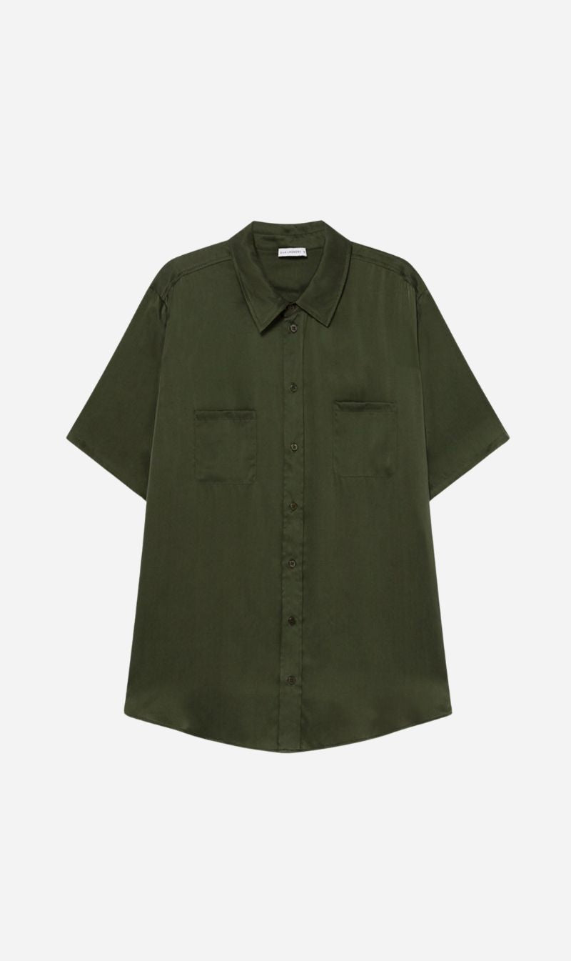 Silk Laundry | Short Sleeve Boyfriend Shirt - Cedar