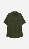 Silk Laundry | Short Sleeve Boyfriend Shirt - Cedar