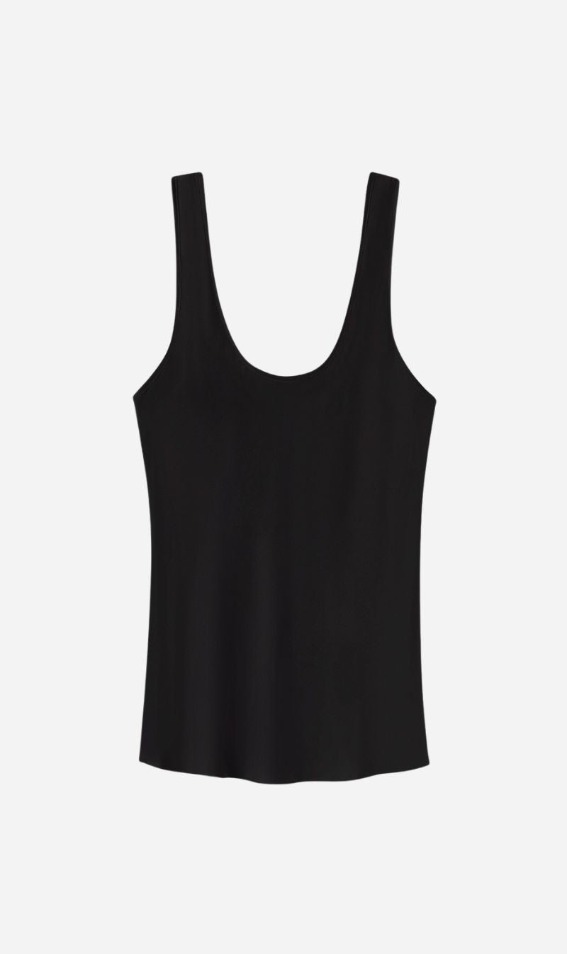 Silk Laundry | Scoop Neck Tank -Black