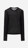 Silk Laundry | Mesh Long Sleeve Top - Black