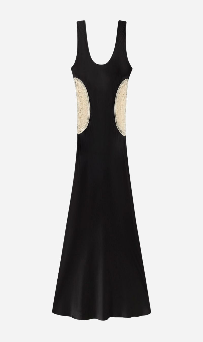 Silk Laundry | Doilies Scoop Neck Dress - Black