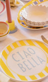 In The Roundhouse | Yellow Stripe Ciao Bella Plate