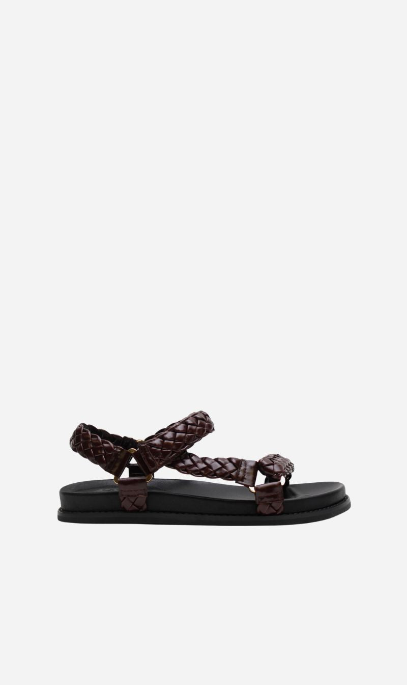 La Tribe | Elke Braided Sandal - Black Cherry