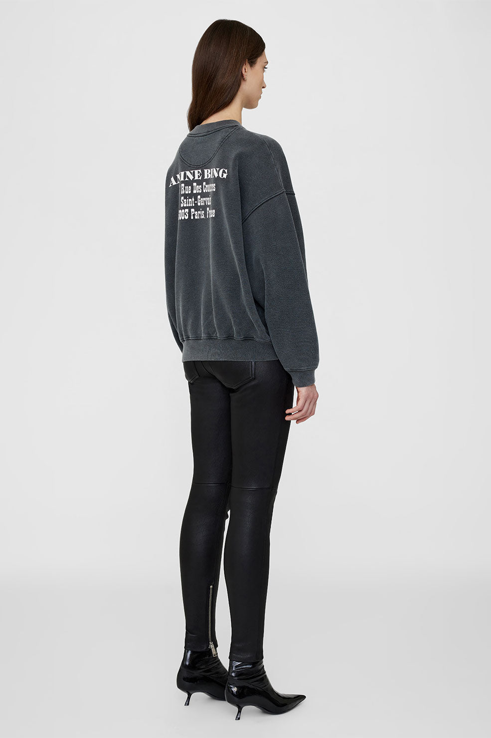 Anine Bing | Jaci Sweatshirt Paris - Washed Black