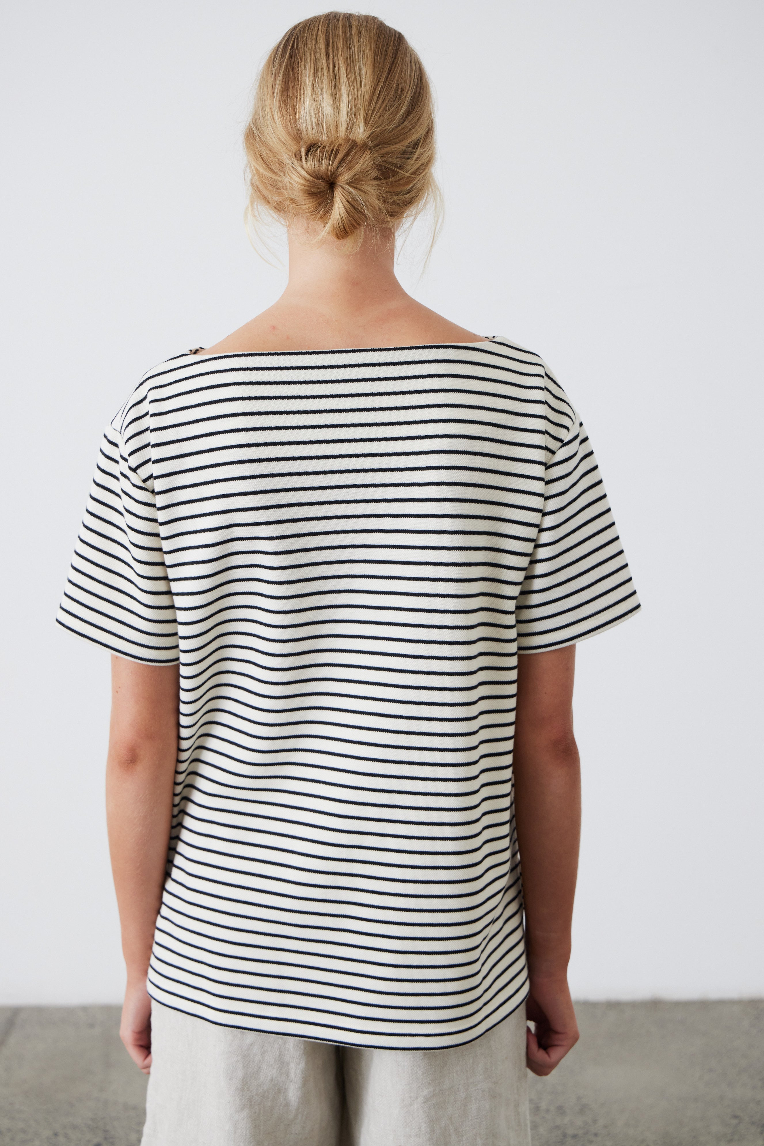 Laing | Pablo T.Shirt - Black/Ecru Stripe