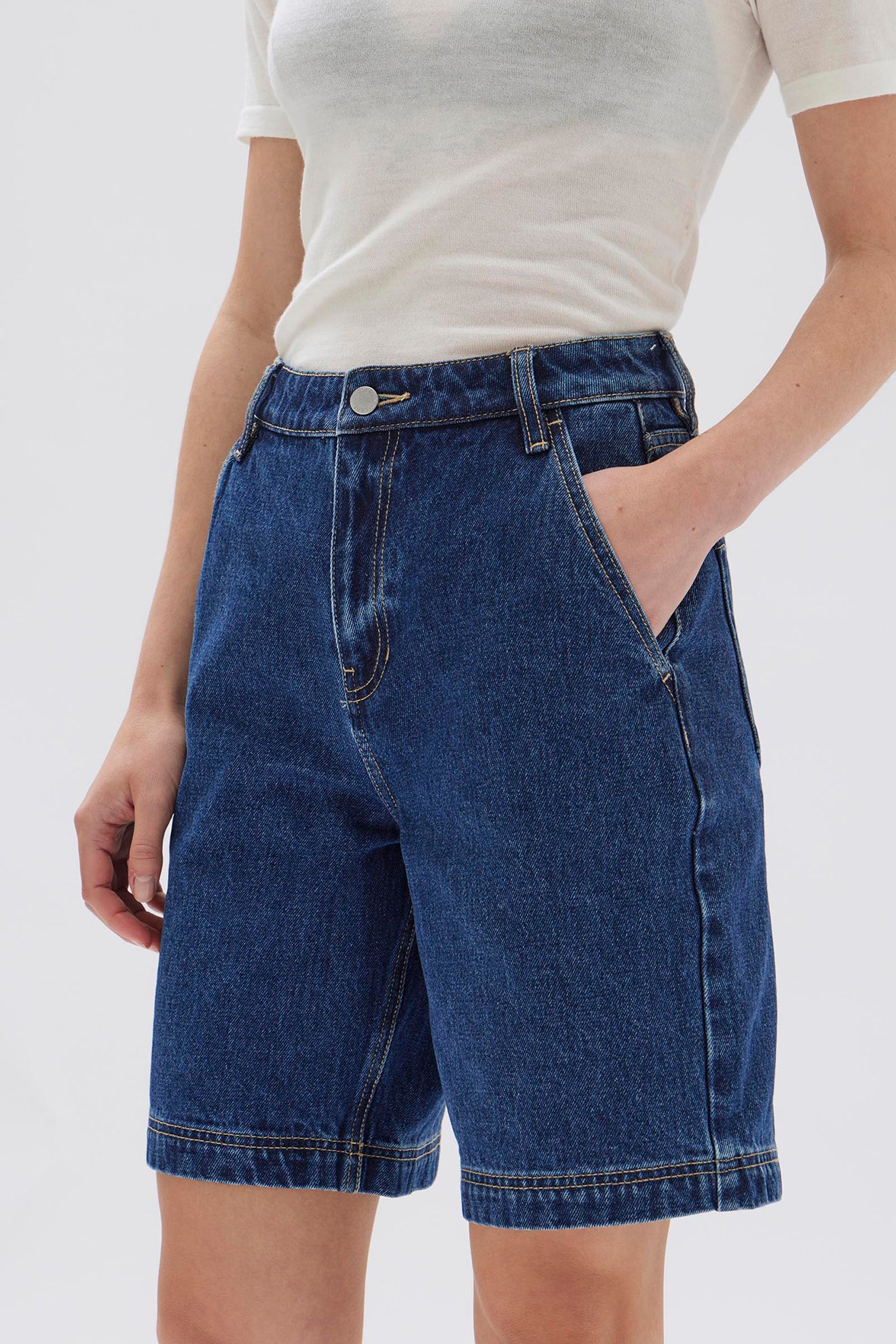 Assembly Label | Longline Denim Short - Heritage Blue