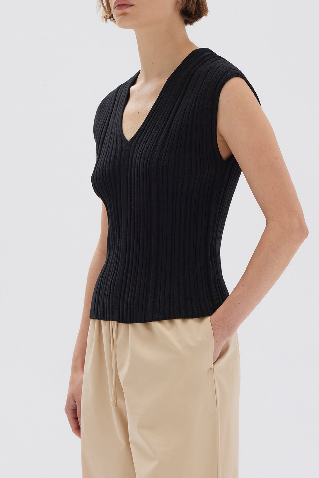 Assembly Label | Lottie Knit Tank - Black