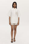 Marle | Tegan Shirt - Ivory Embroidery