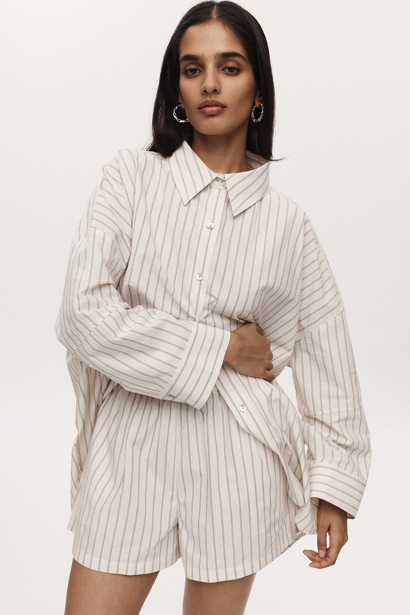 Marle | Edie Shirt - Ivory Stripe