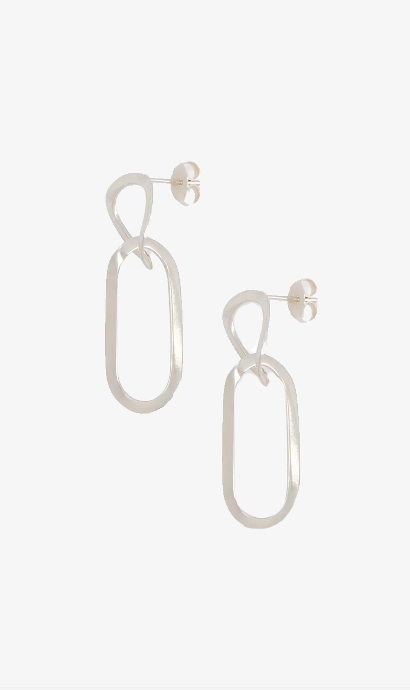 La Tribe | Paper Clip Earrings - Silver