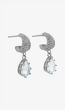 Zoe & Morgan | Fleur Earrings - Silver With Aquamarine