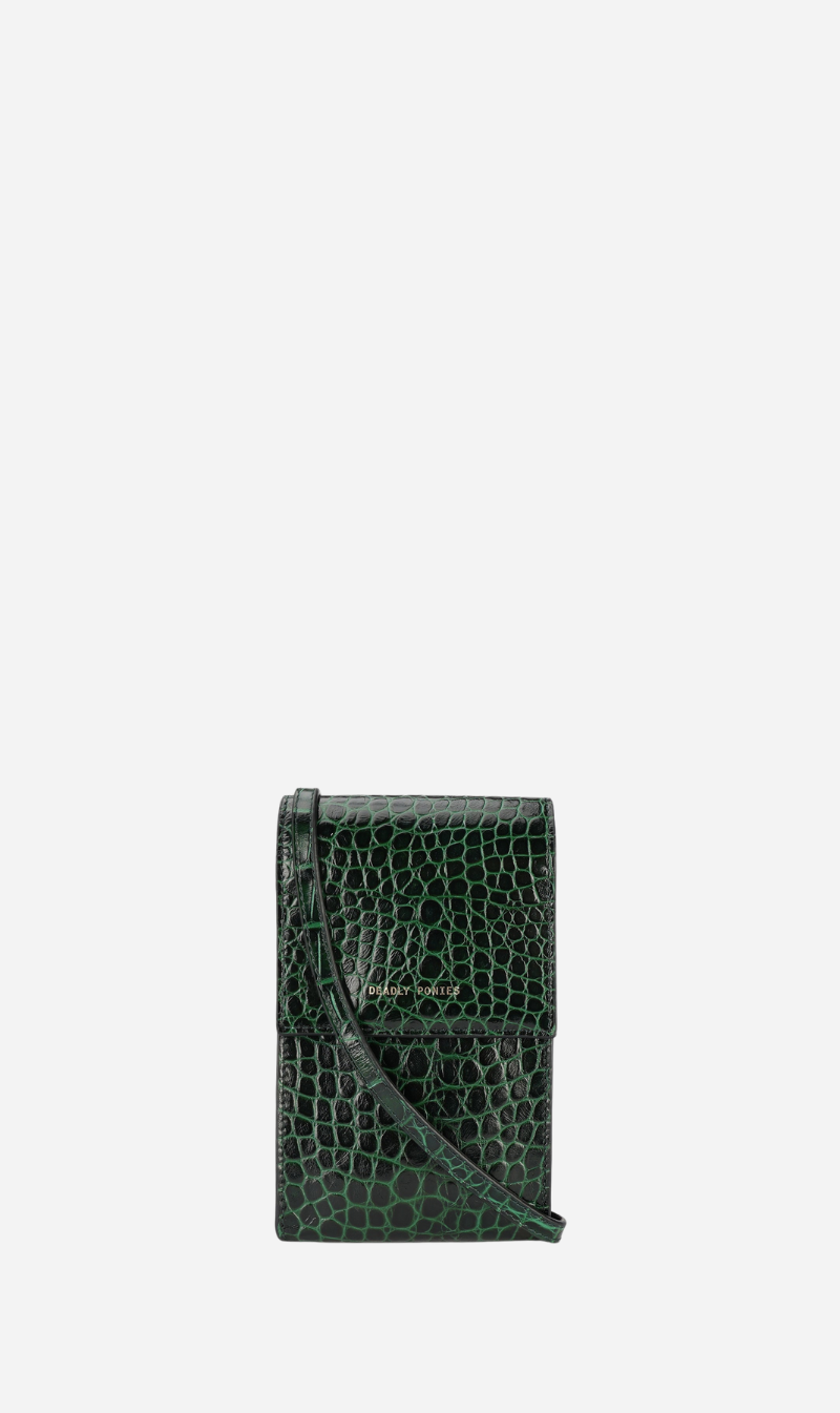 Deadly Ponies | Poucheroo Leather Strap - Emerald Croc