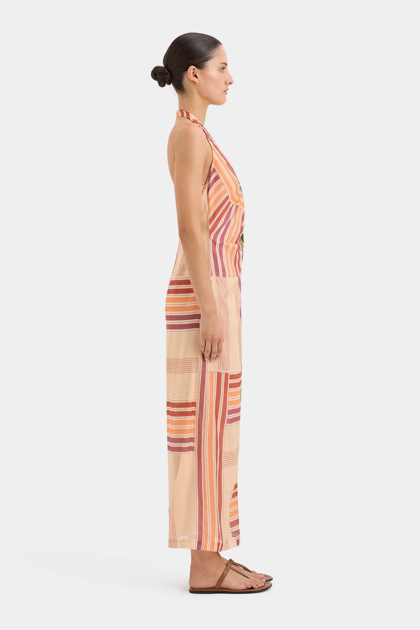 SIR The Label | Marisol Twist Midi Dress - Multi Patchwork Stripe
