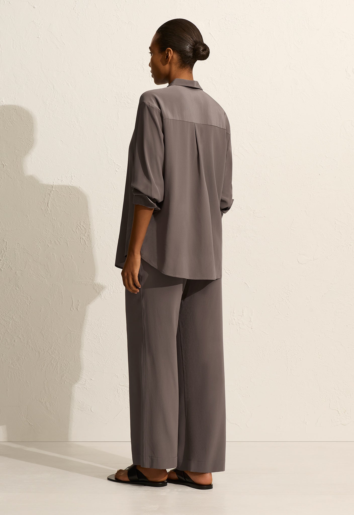 Matteau | Long Sleeve Silk Shirt - Slate