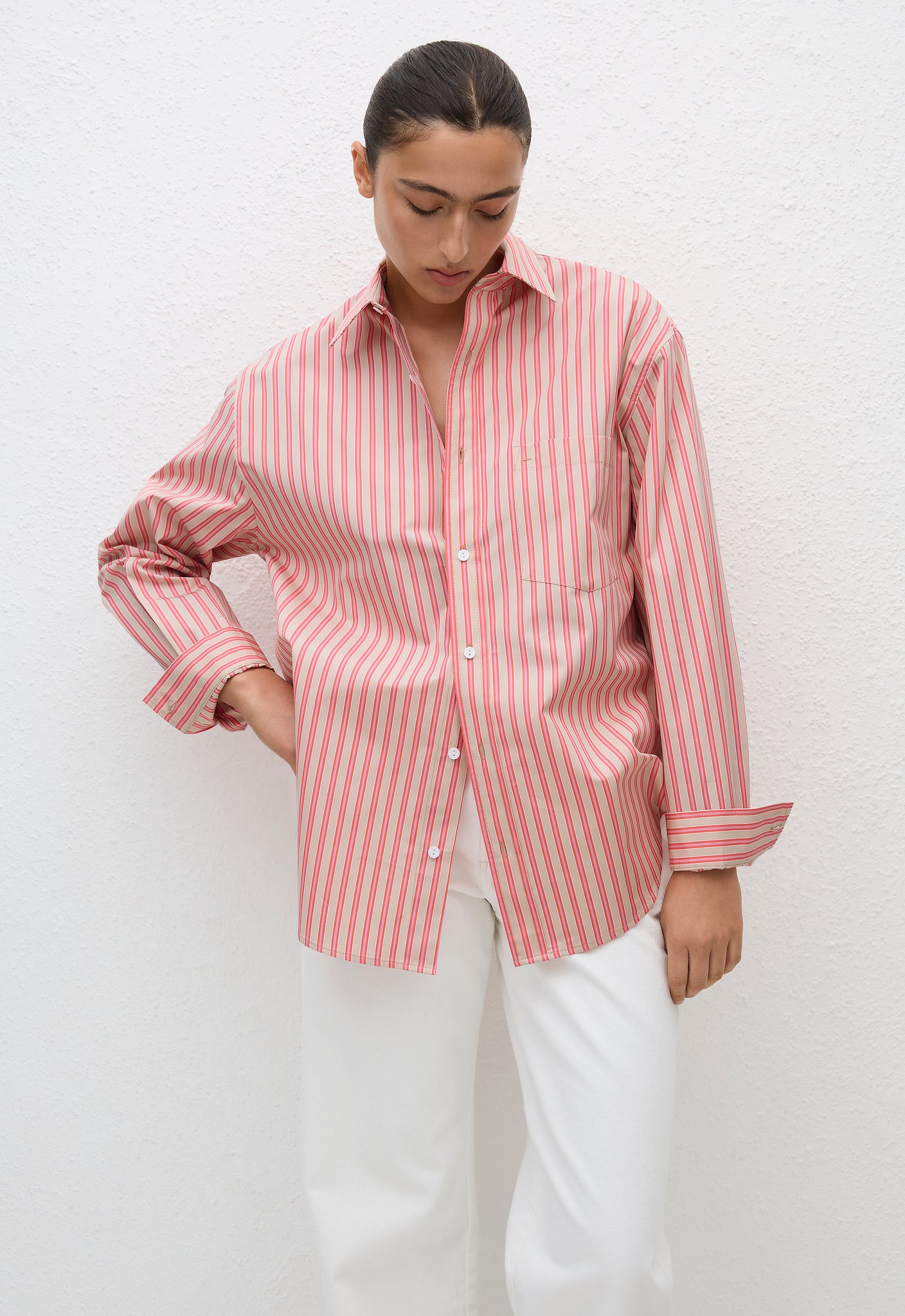 Matteau | Classic Stripe Shirt - Rose Stripe