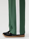 Bassike | Twill Stripe Detail Pant - Athletic Green/White