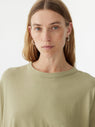 Bassike | Slouch Circle Long Sleeve T.Shirt - Sage Green