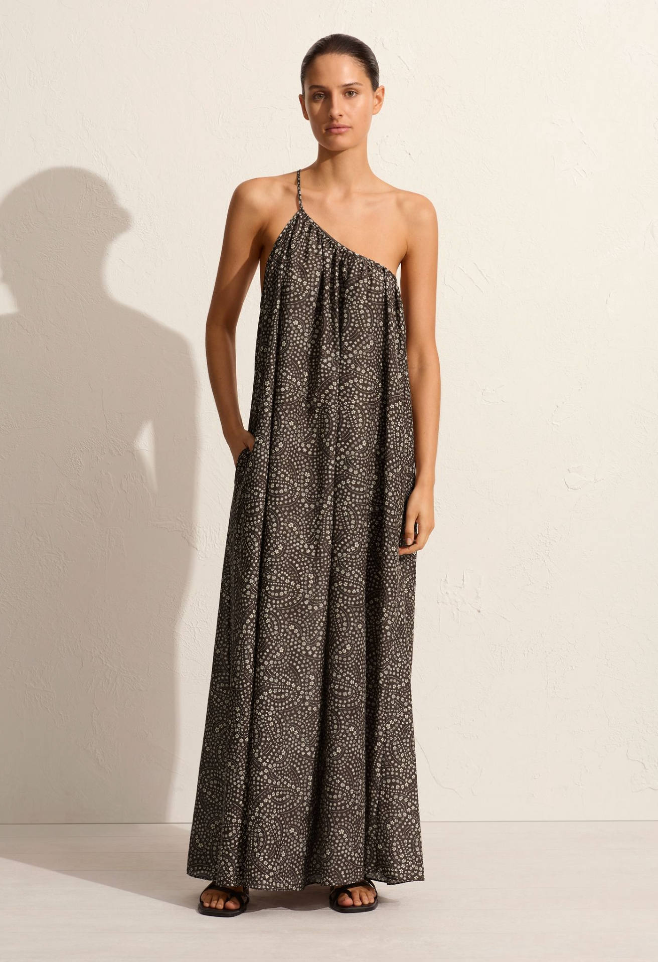Matteau | Voluminous One Shoulder Dress - Jasmine Cocoa