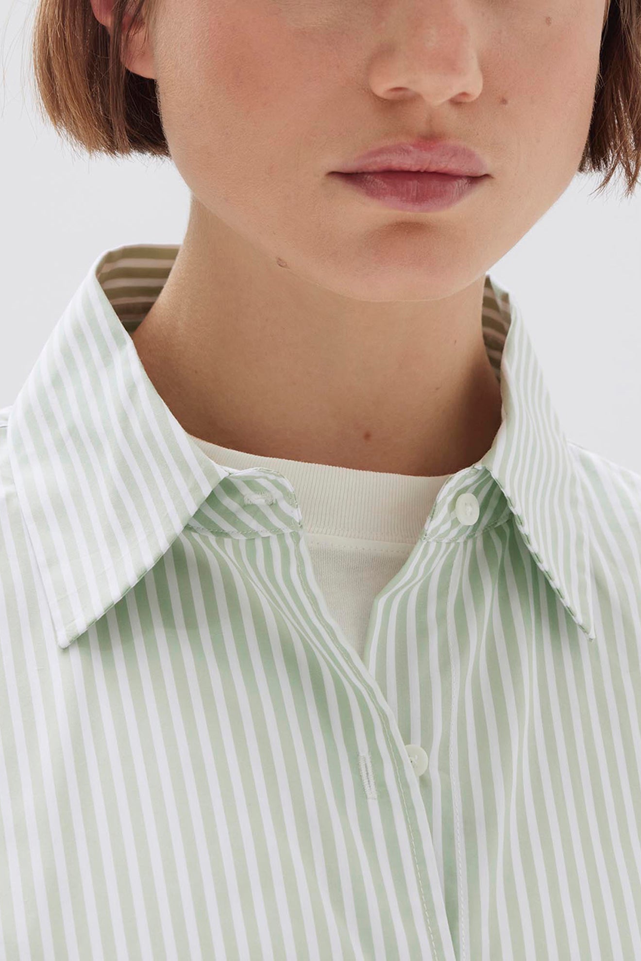 Assembly Label | Signature Poplin Shirt - Rosemary/White