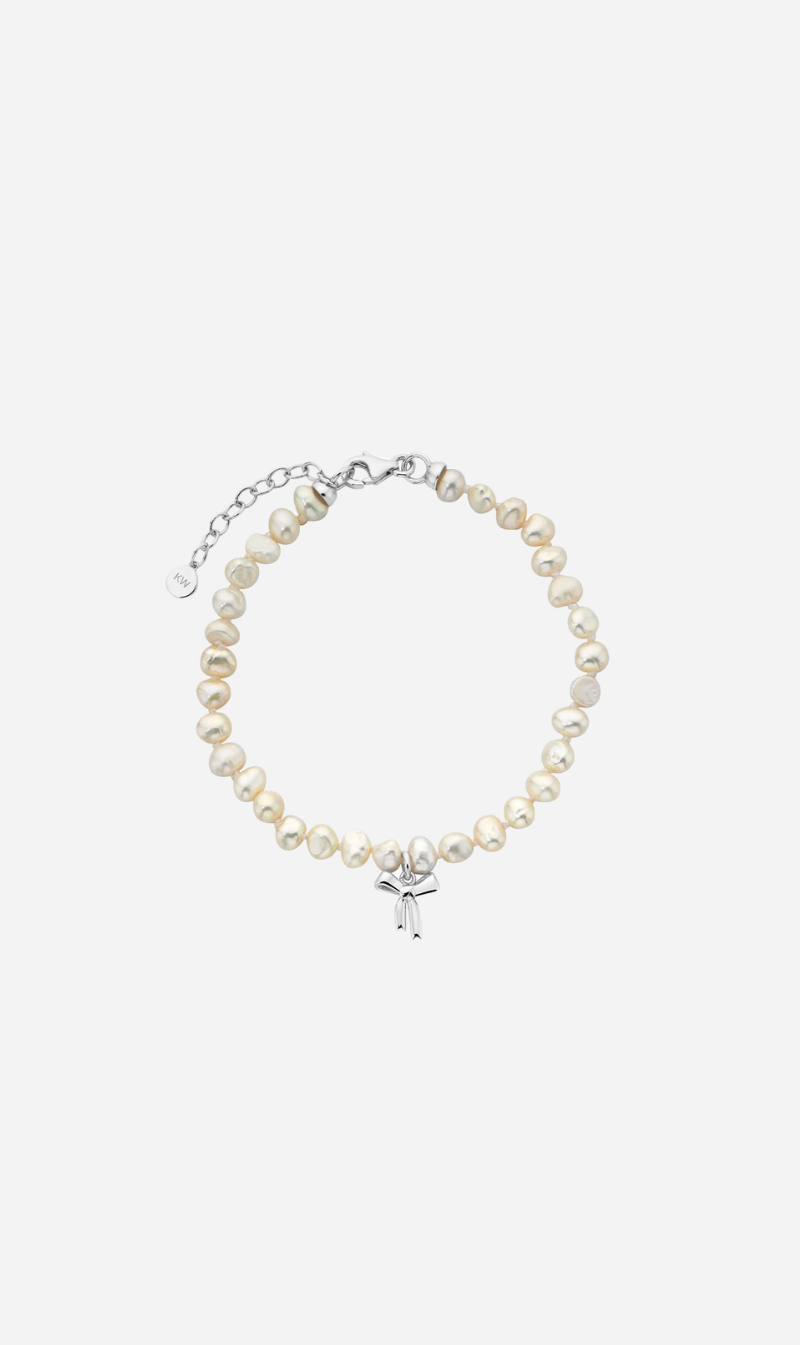Karen Walker | Petite Bow with Pearls Bracelet - Silver