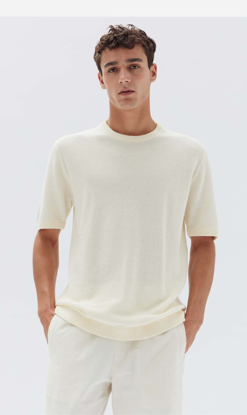 Assembly Label | Pique Short Sleeve Knit - Stone