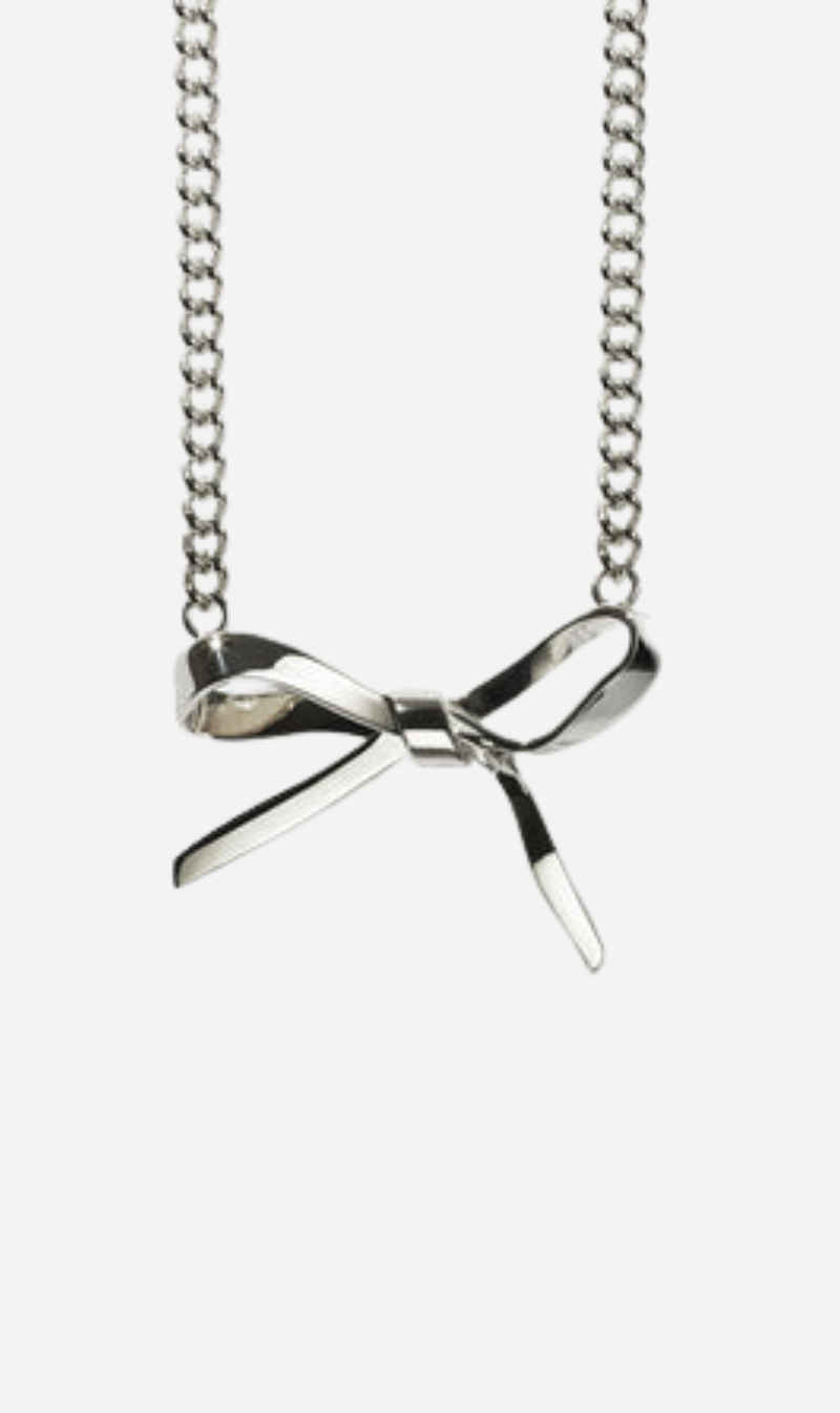 Meadowlark | Bow Necklace Large 45cm - Sterling Silver