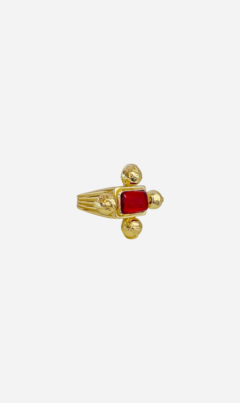 Mountain & Moon | Petra Ring - Gold & Red