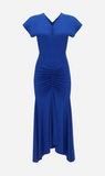 Victoria Beckham | Sleeveless Rouched Jersey Dress - Royal Blue