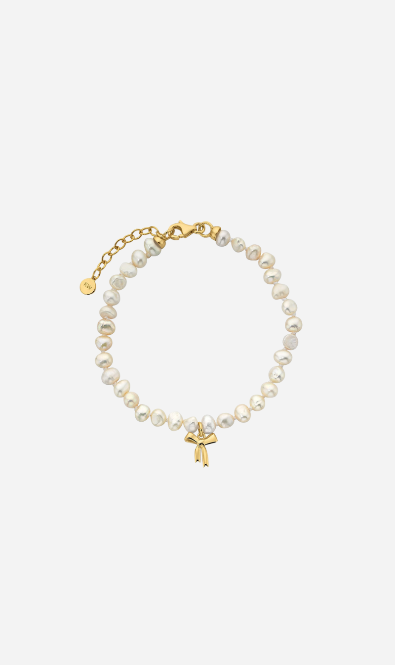Karen Walker | Petite Bow with Pearls Bracelet - Gold
