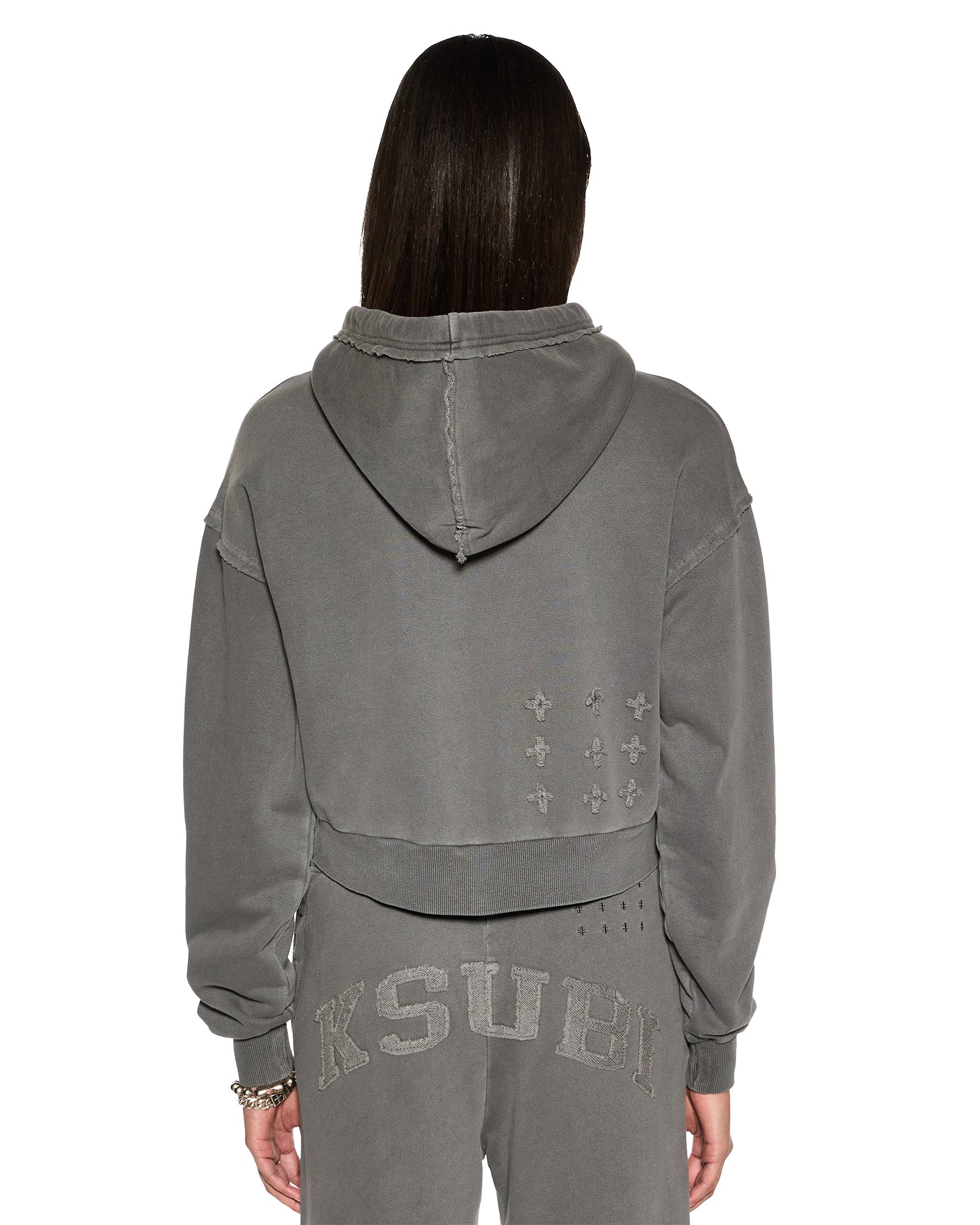 Ksubi | League Cropped Hoodie - Charcoal