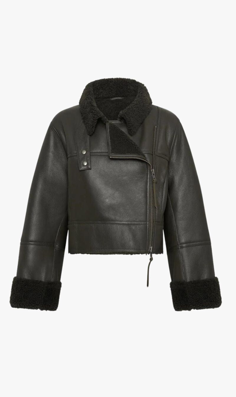 Camilla & Marc | Kula Leather Jacket - Khaki