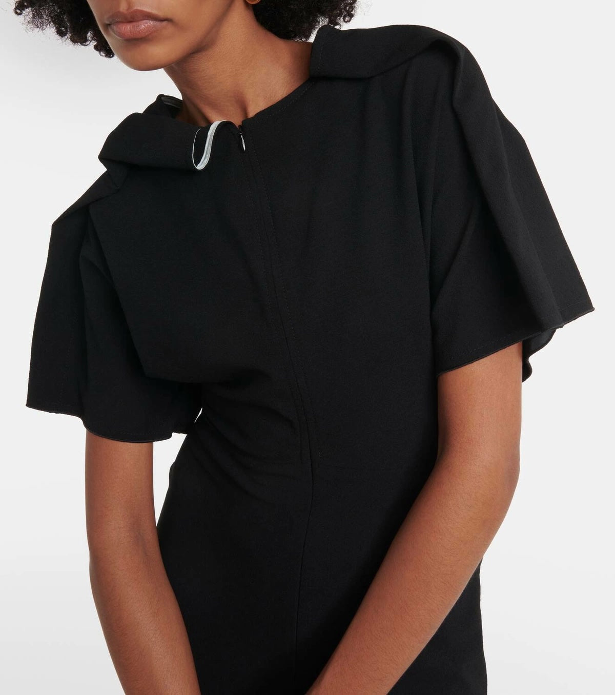 Victoria Beckham | V Neck Asymmetric Dress - Black