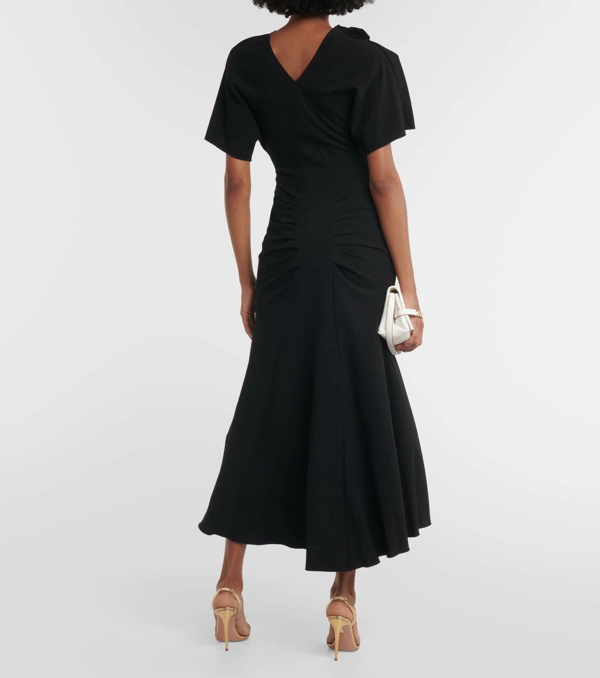 Victoria Beckham | V Neck Asymmetric Dress - Black