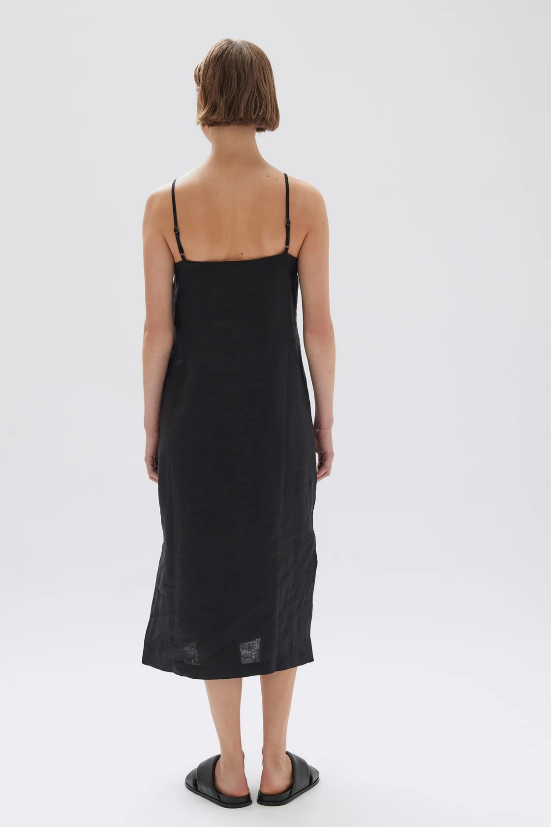 Assembly Label | Vallory Linen Slip Dress - Black