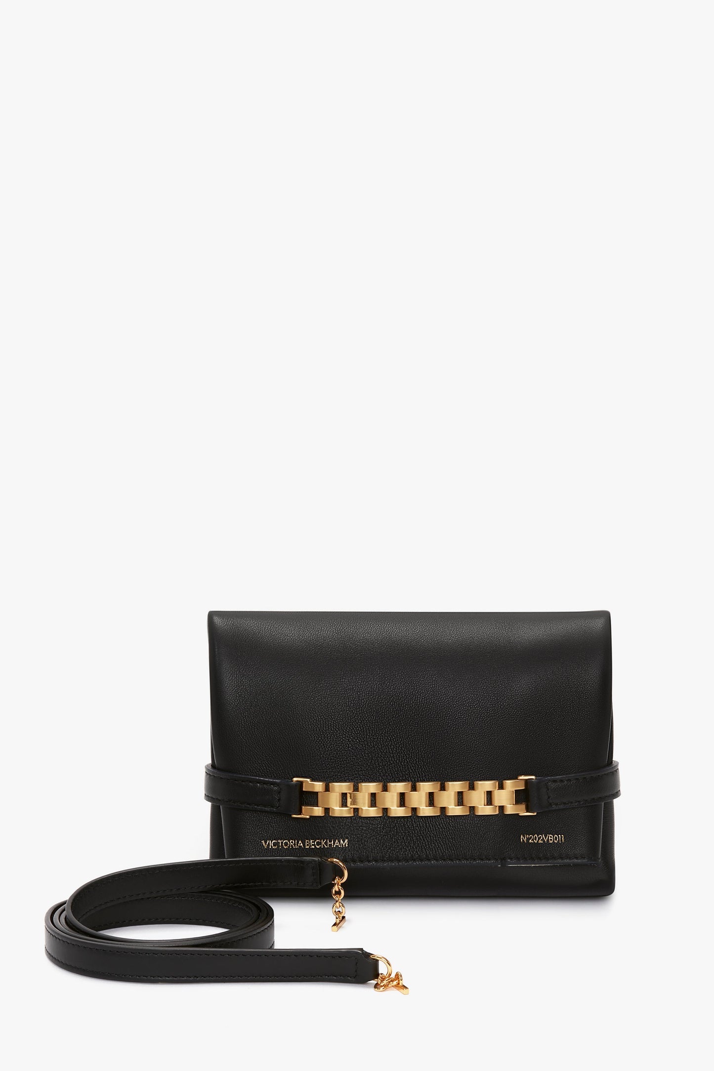 Victoria Beckham | Mini Chain Pouch with Long Strap - Black Leather