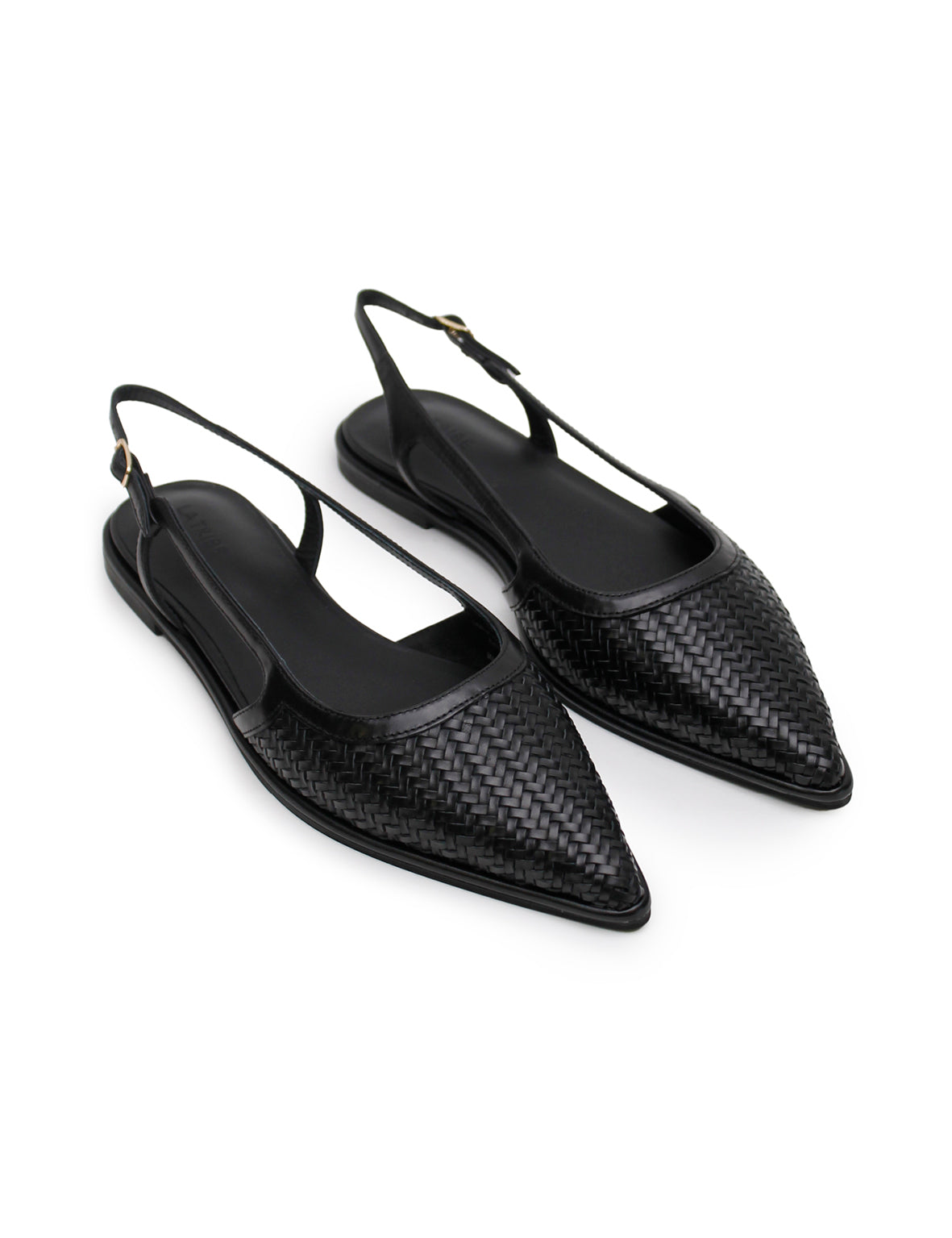 La Tribe | Woven Sling Back Flat - Black