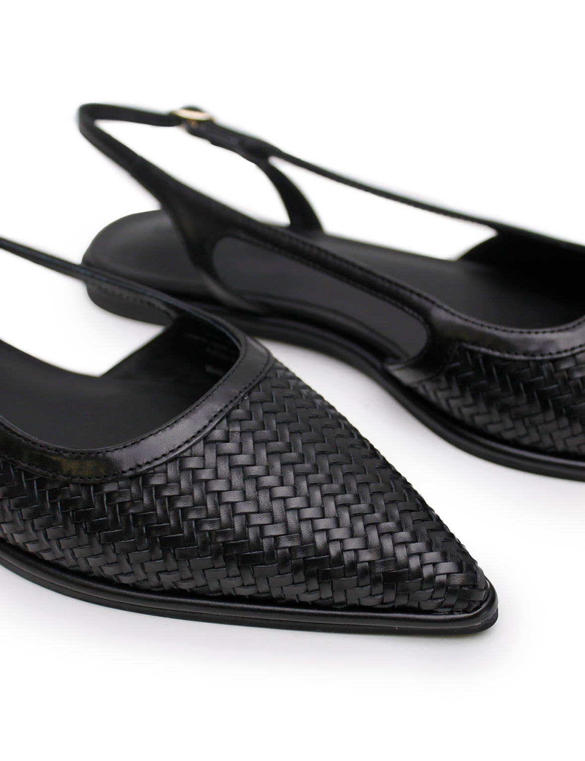 La Tribe | Woven Sling Back Flat - Black