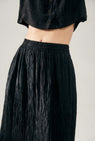 Silk Laundry | Crinkle Long Bias Cut Skirt - Black