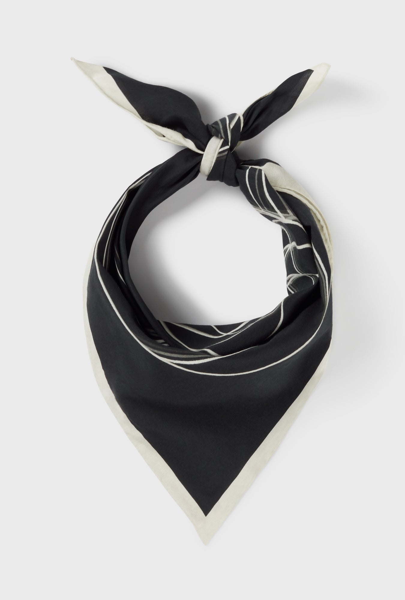 Silk Laundry | Twill Scarf - Fibonacci Black