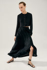 Silk Laundry | Crinkle Long Bias Cut Skirt - Black