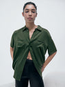 Silk Laundry | Short Sleeve Boyfriend Shirt - Cedar